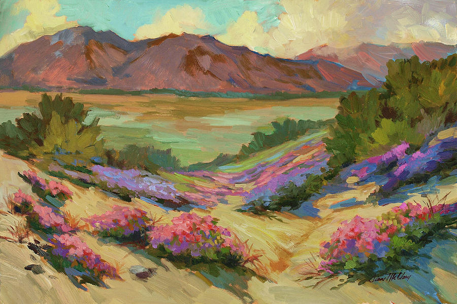 Mountain Painting - Desert Verbena at Borrego Springs by Diane McClary