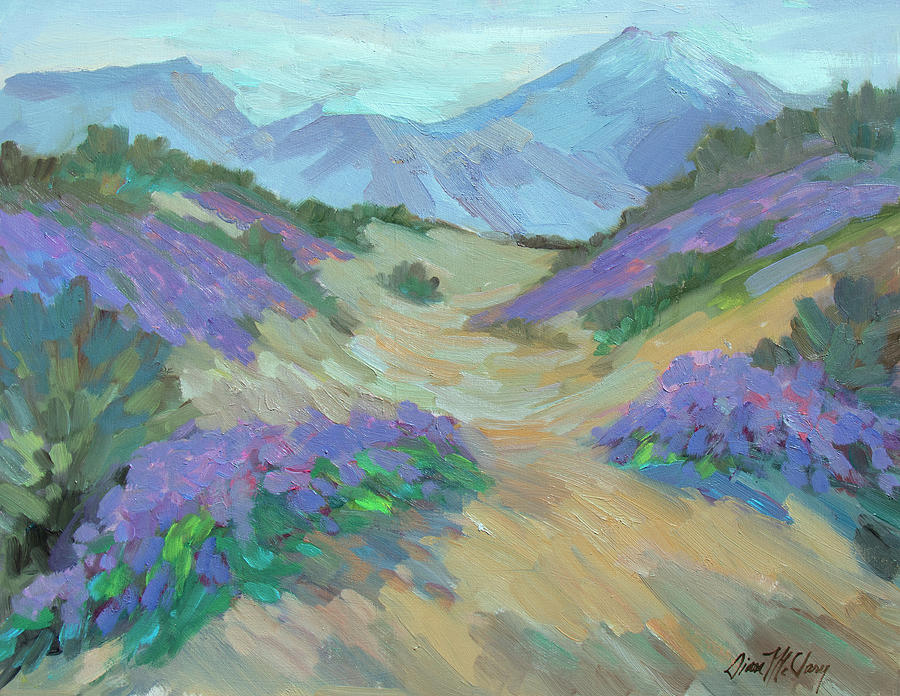 Desert Verbena Painting by Diane McClary
