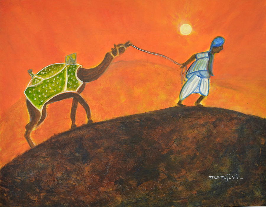 Desert Walk Painting by Manjiri Kanvinde