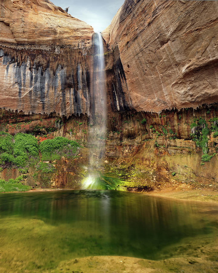 Nature Photograph - Desert Waterfall Oasis by Leland D Howard