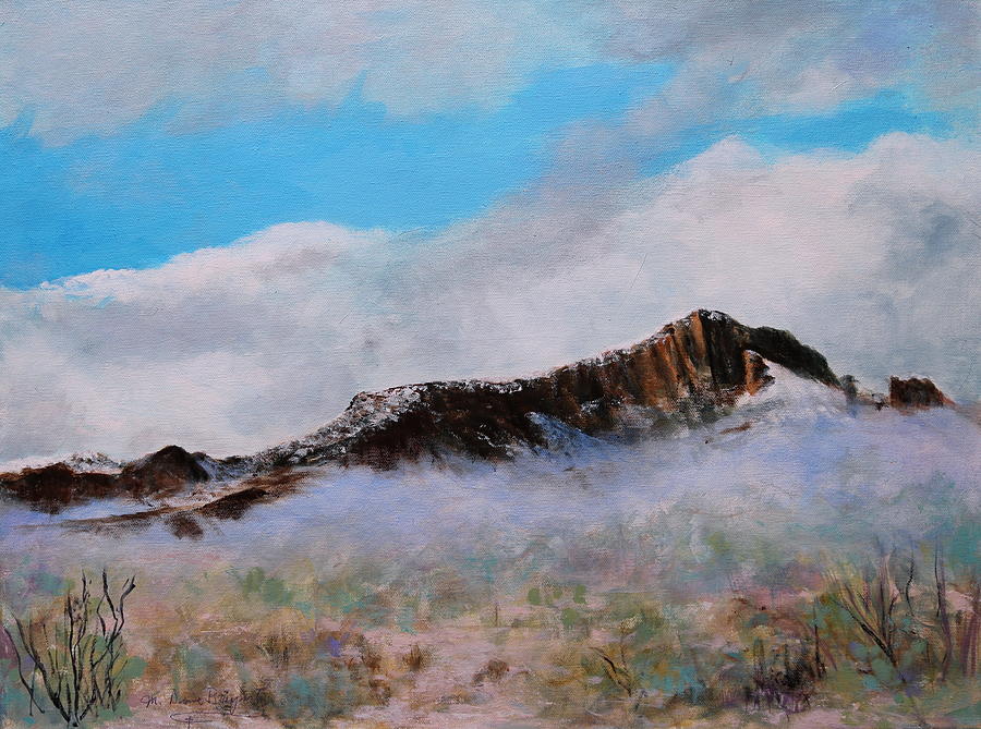 Desert Winter Painting by M Diane Bonaparte