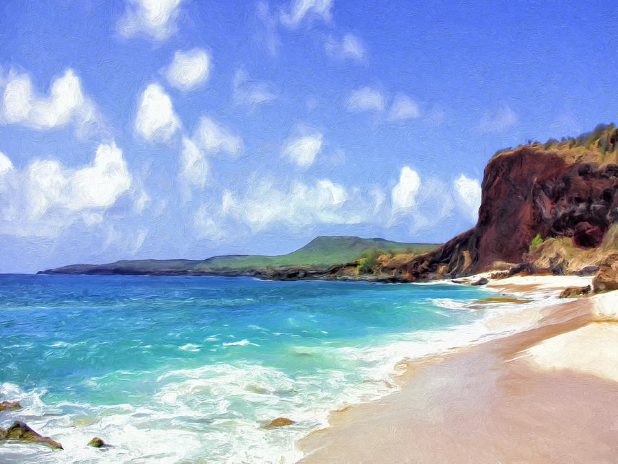 Deserted Beach on Molokai Painting by Dominic Piperata