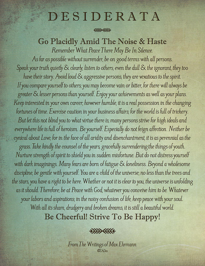 Desiderata on Aqua Tile Painting by Desiderata Gallery - Fine Art America