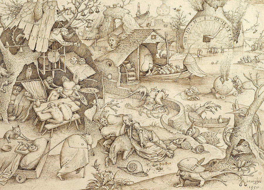 Desidia  Drawing by Pieter Bruegel the Elder