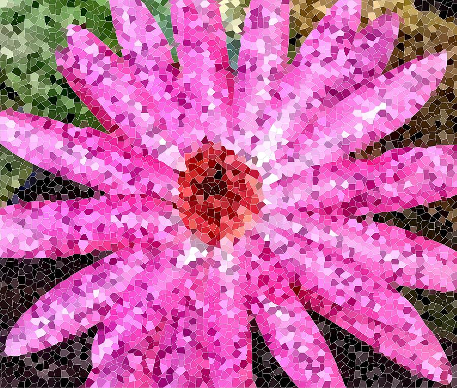 Design 40 Mosaic Flower Digital Art by Lucie Dumas