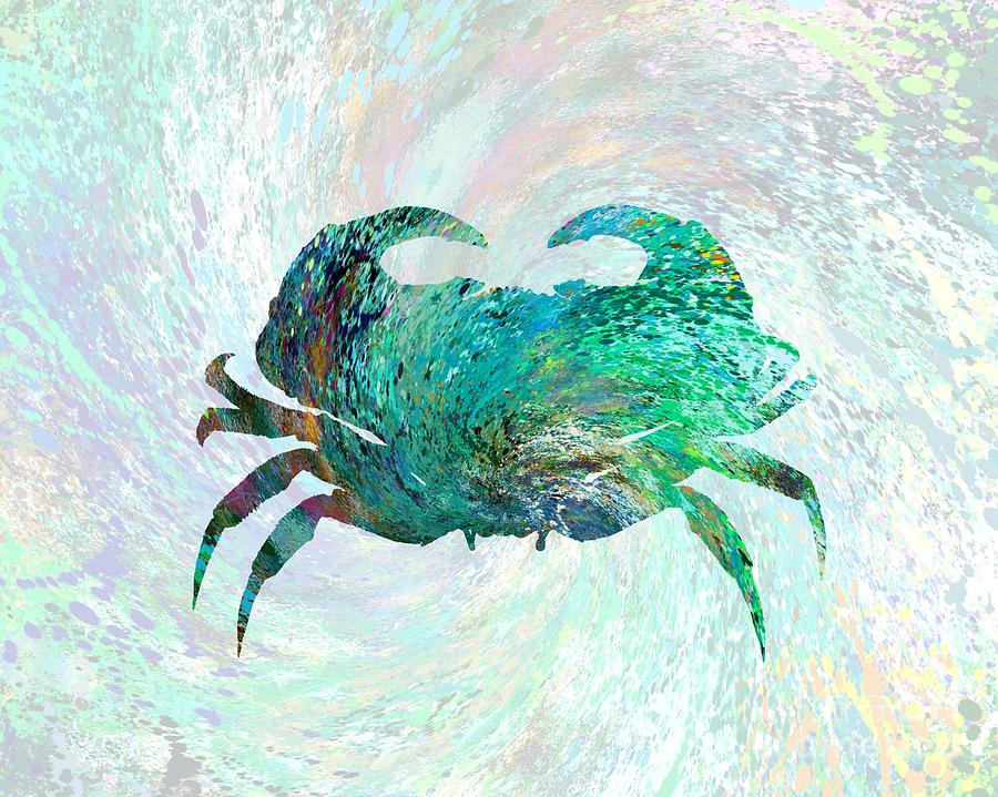 Design 41 Turquoise Crab Digital Art by Lucie Dumas