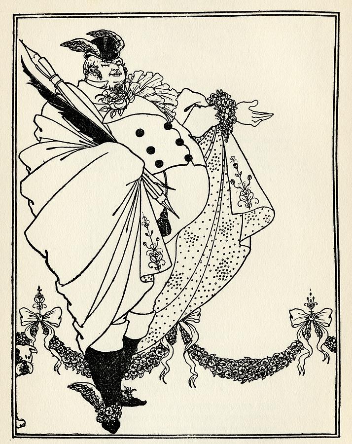 Black And White Drawing - Design By Aubrey Vincent Beardsley 1872 by Vintage Design Pics