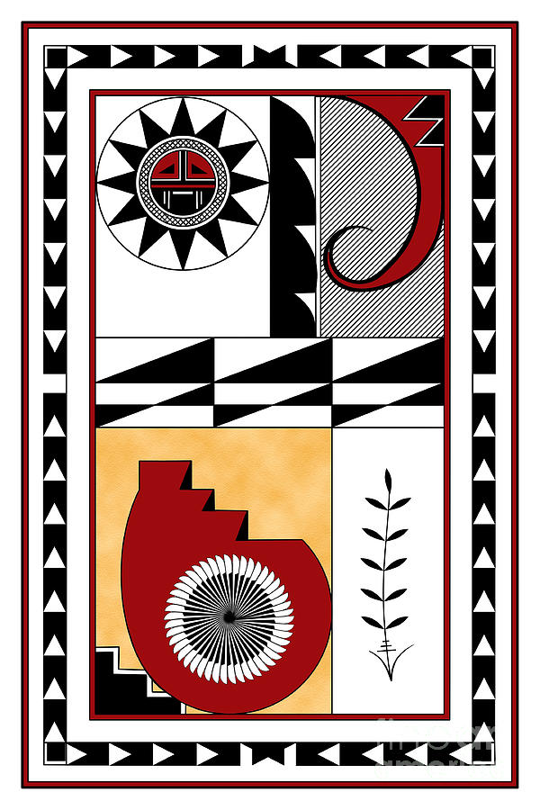 Southwest Collection - Design Five in Red Digital Art by Tim Hightower