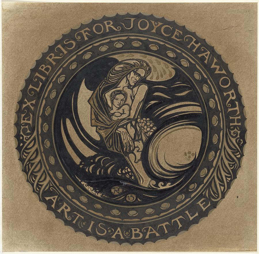 Design For Ex Libris For Joyce Haworth Painting By Richard Roland Holst