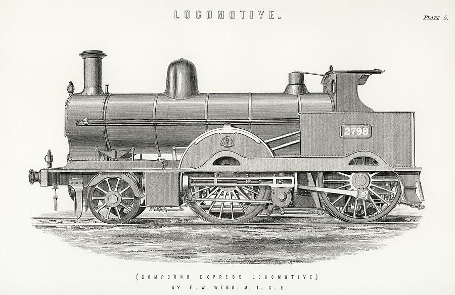 Design Of An Engine Train And Its Compartments Drawing