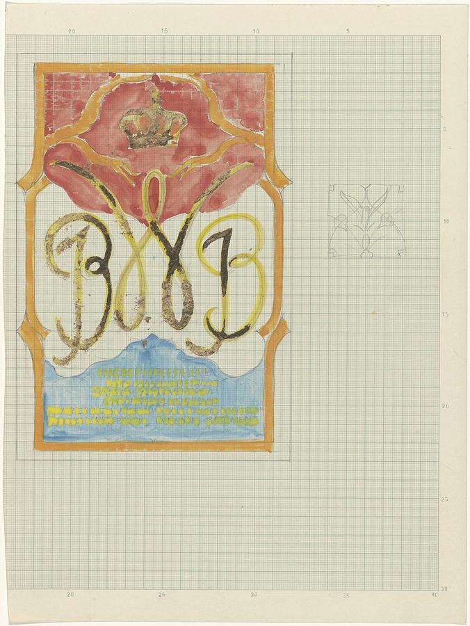 Design With A Crowned W And On Both Sides Jb, Carel Adolph Lion Cachet, 1874 - 1945design With A Cro Painting