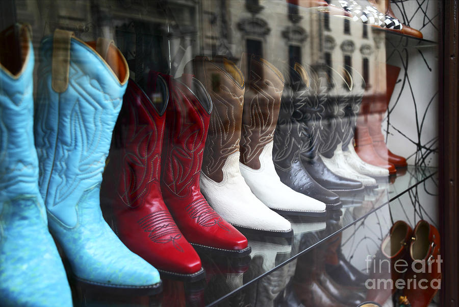 Designer Leather Boots For Sale Photograph by James Brunker