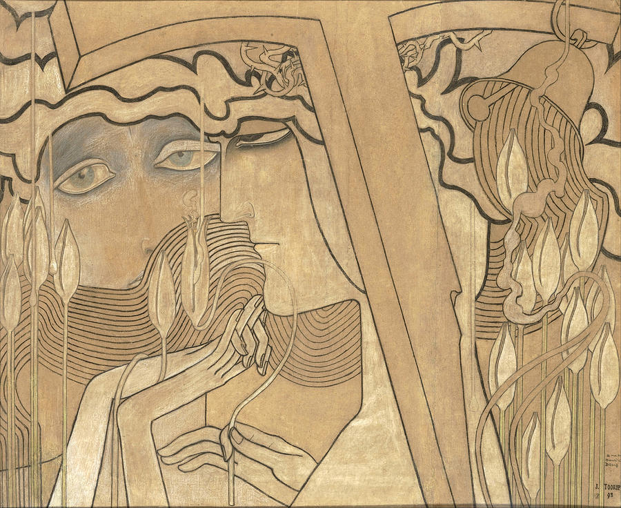 Abstract Drawing - Desire and Satisfaction by Jan Toorop