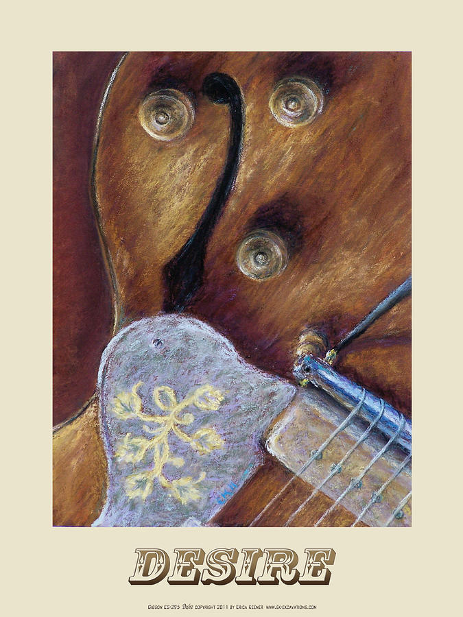 Guitar Still Life Pastel - Desire by Erica Keener