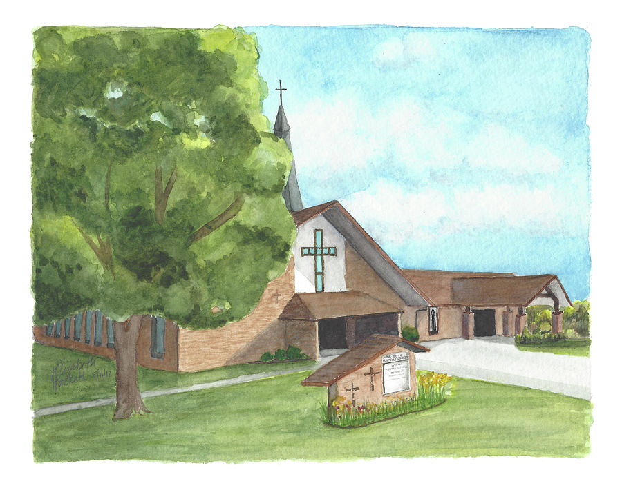 De Soto Baptist Church Painting by Betsy Hackett - Fine Art America