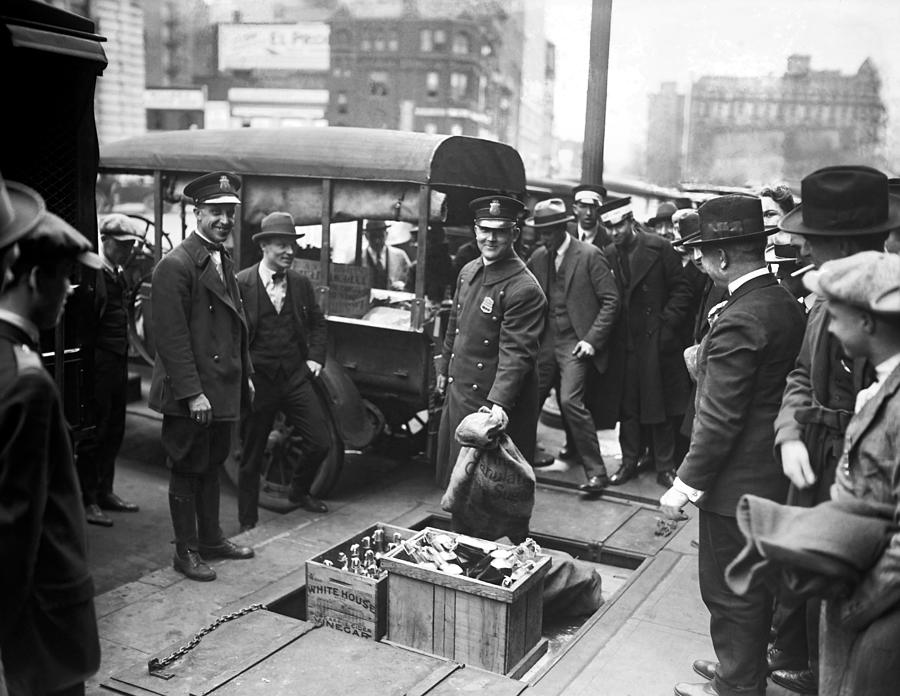 Destroying Booze - Prohibition Era - 1923 Photograph by War Is Hell Store