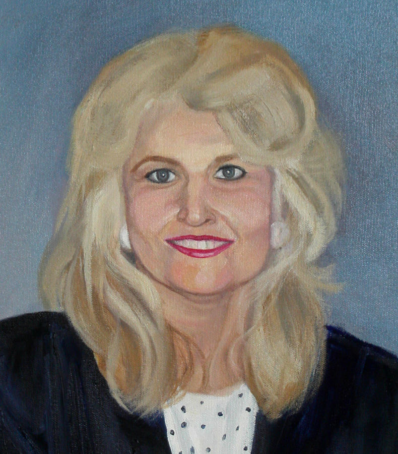 Detail Brown commissioned portrait Painting by Anne Cameron Cutri