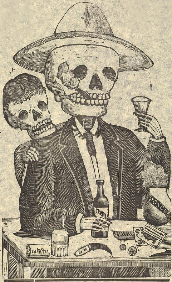 1910s Photograph - Detail From Calavera Tapatia by Everett