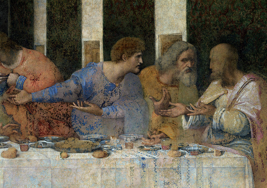 Leonardo Da Vinci Painting - Detail from The Last Supper by Leonardo da Vinci