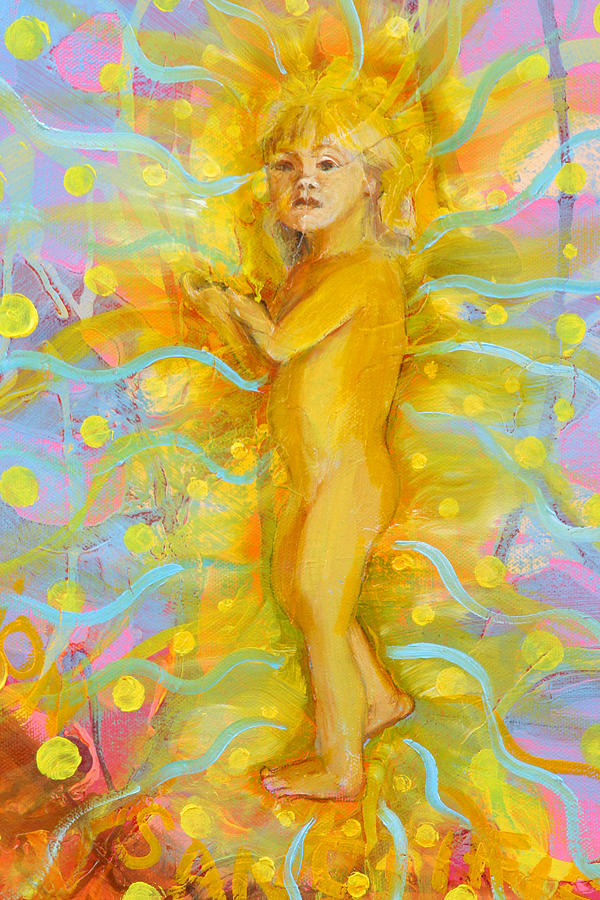 Detail Infant  Theology of the Body Painting by Anne Cameron Cutri