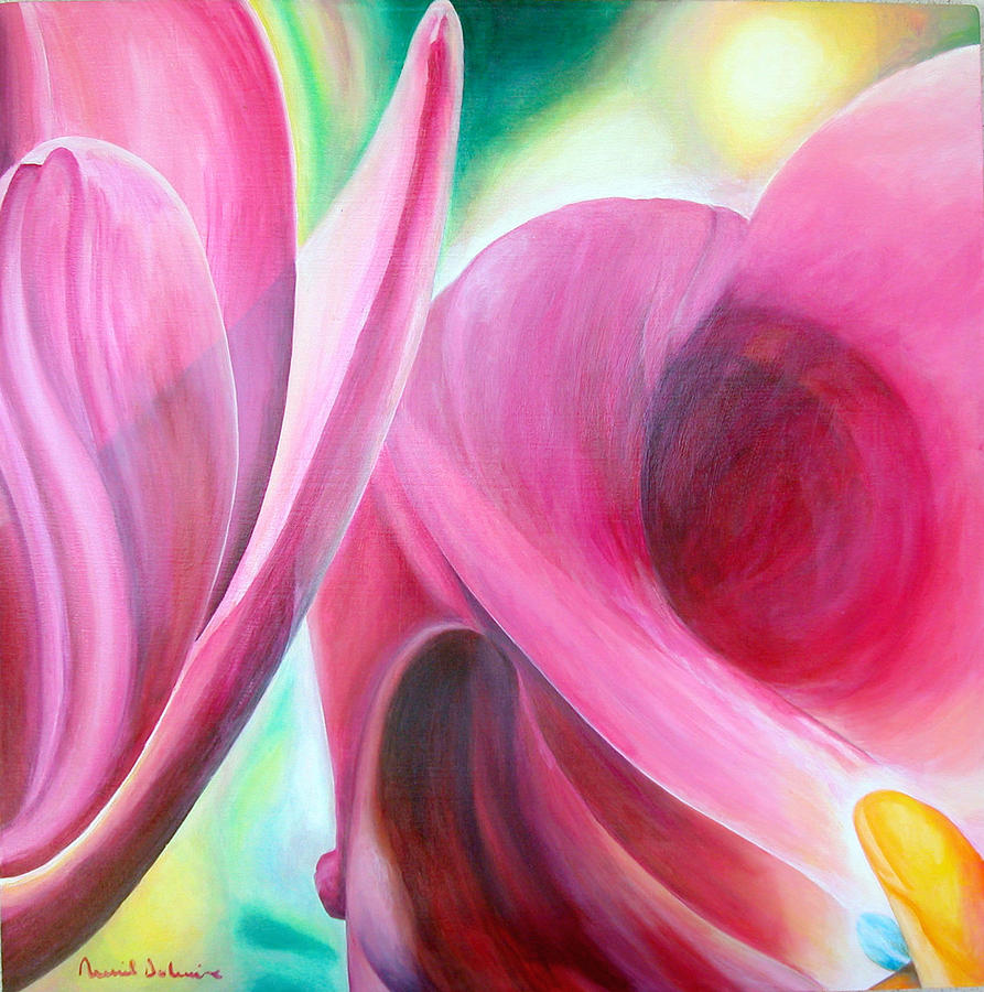 Flower Painting - Detail by Muriel Dolemieux