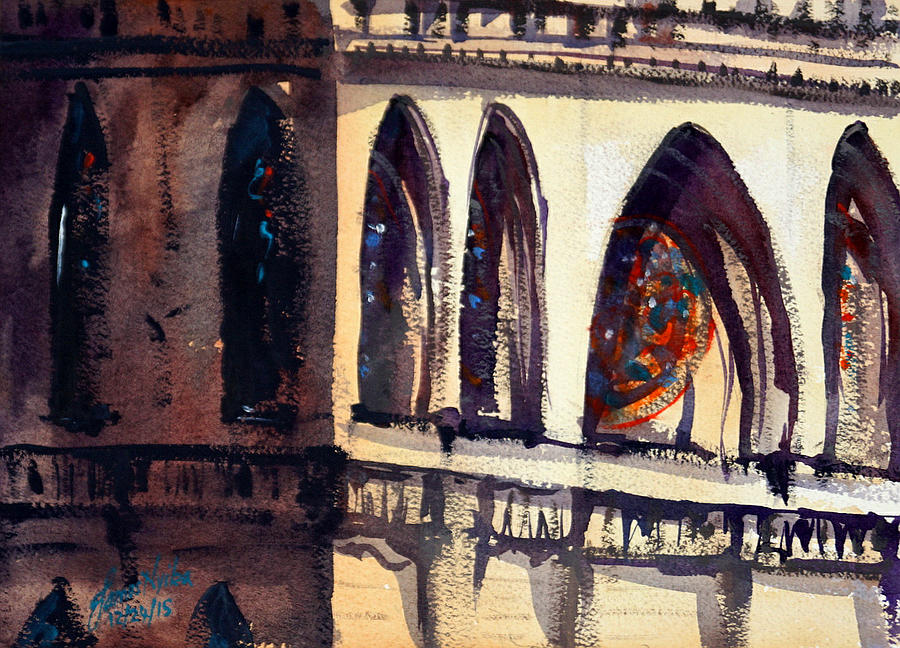 Washington Dc Painting - Detail, National Cathedral by James Nyika Washington Dc Painting - Detail, National Cathedral by James Nyika