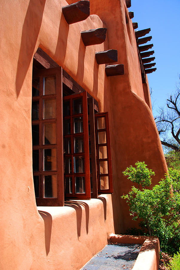 Detail Of A Pueblo Style Architecture In Santa Fe Photograph