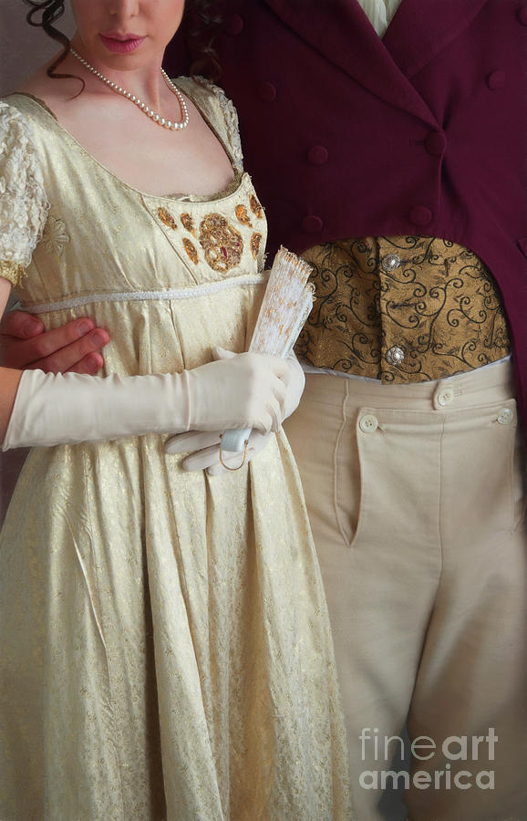Detail Of A Regency Couple Embracing Photograph by Lee Avison