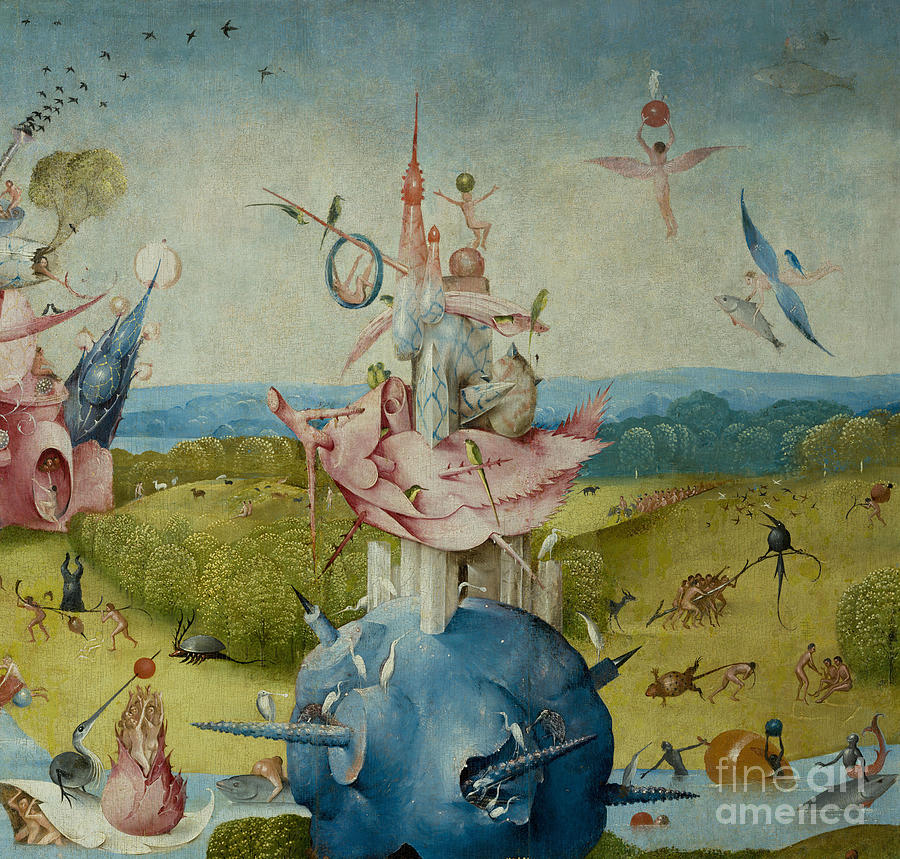 Paradise Painting - Detail of central panel from  by Hieronymus Bosch