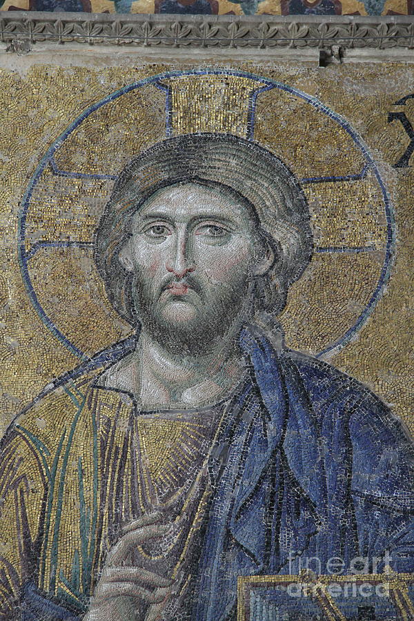 Detail of Deesis Mosaic - Hagia Sophia - Istanbul Photograph by Christiane Schulze Art And Photography