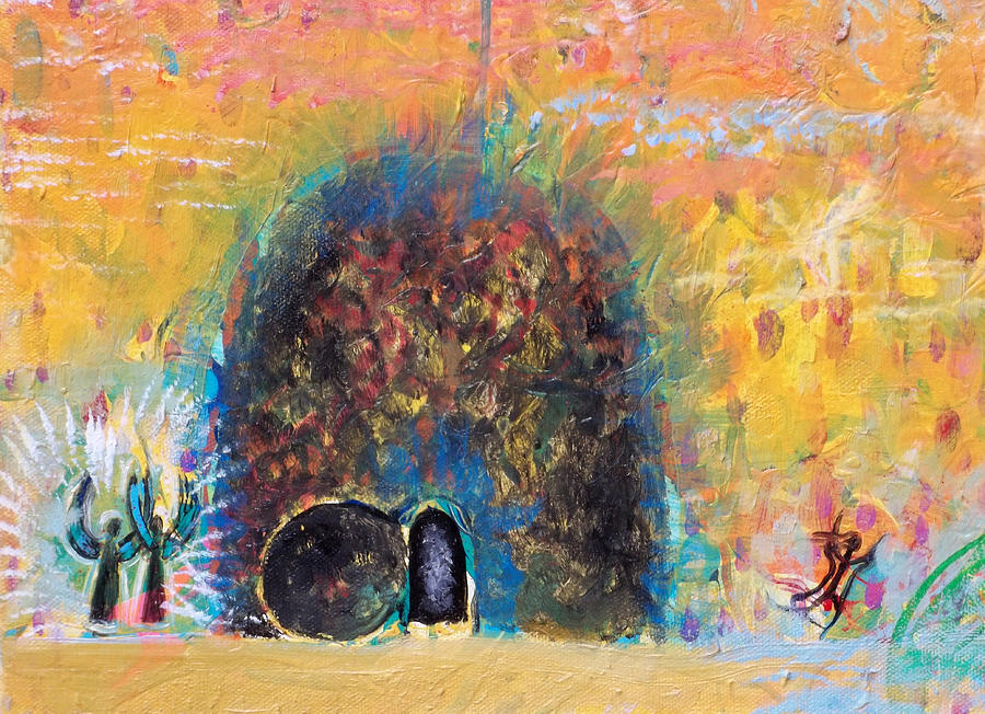 Detail of Empty Tomb Painting by Anne Cameron Cutri
