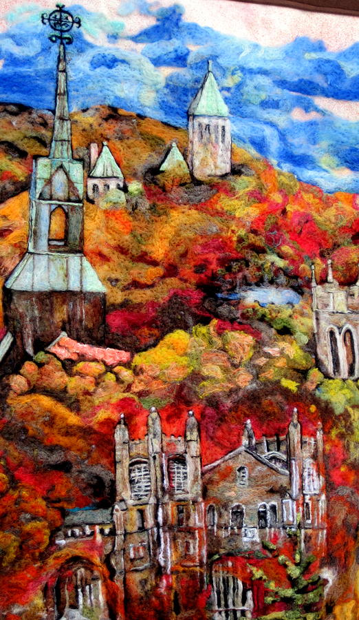 Felt Tapestry - Textile - Detail Of Fall by Kimberly Simon Felt Tapestry - Textile - Detail Of Fall by Kimberly Simon