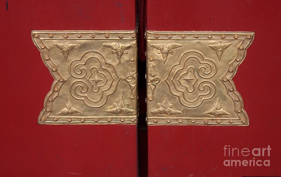Detail of Red Door in Forbidden City Beijing China Photograph by Thomas Marchessault