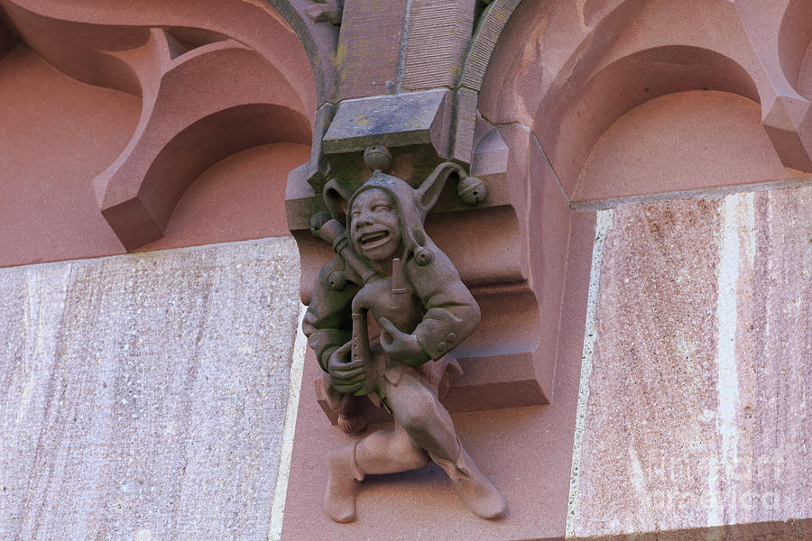 Detail of stone carving on the Spalentor in Basel Switz Photograph by Louise Heusinkveld