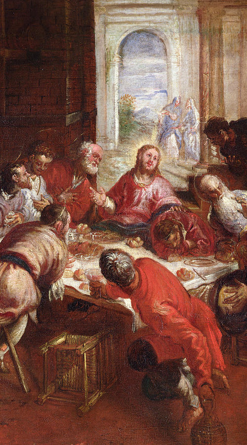 Tintoretto Painting - Detail of The Last Supper by Jacopo Robusti Tintoretto