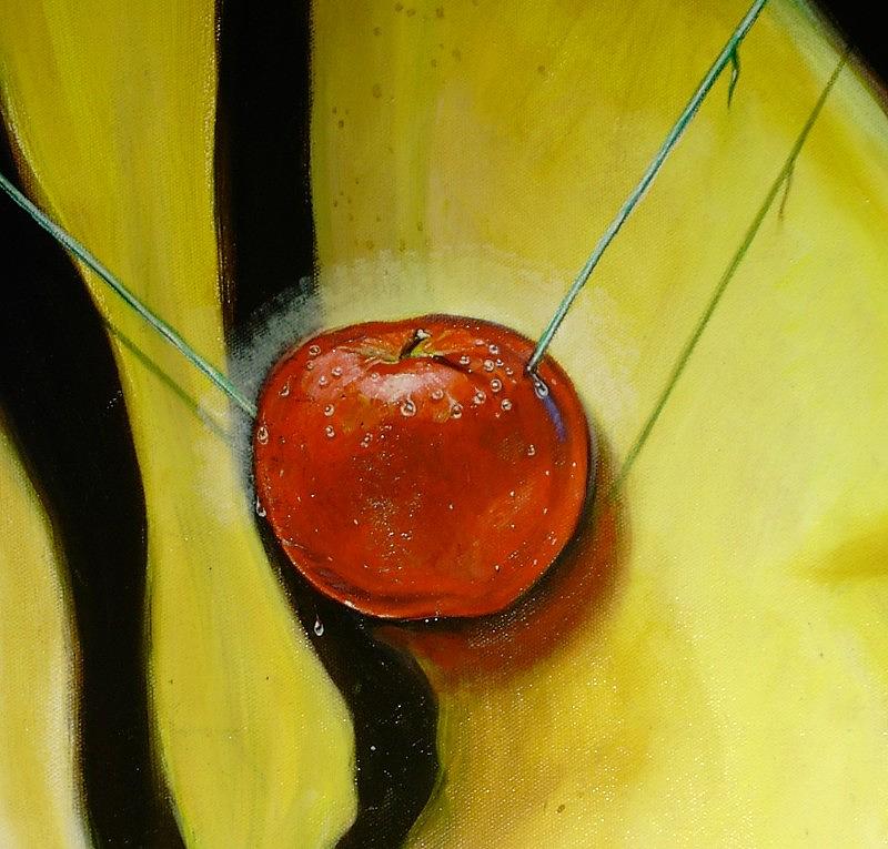Detail of The Temptation. Painting by Roger Calle