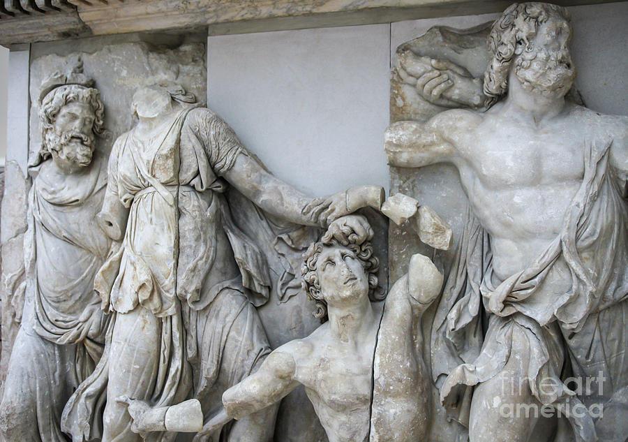 Detail Pergamon altar in marble Photograph by Patricia Hofmeester