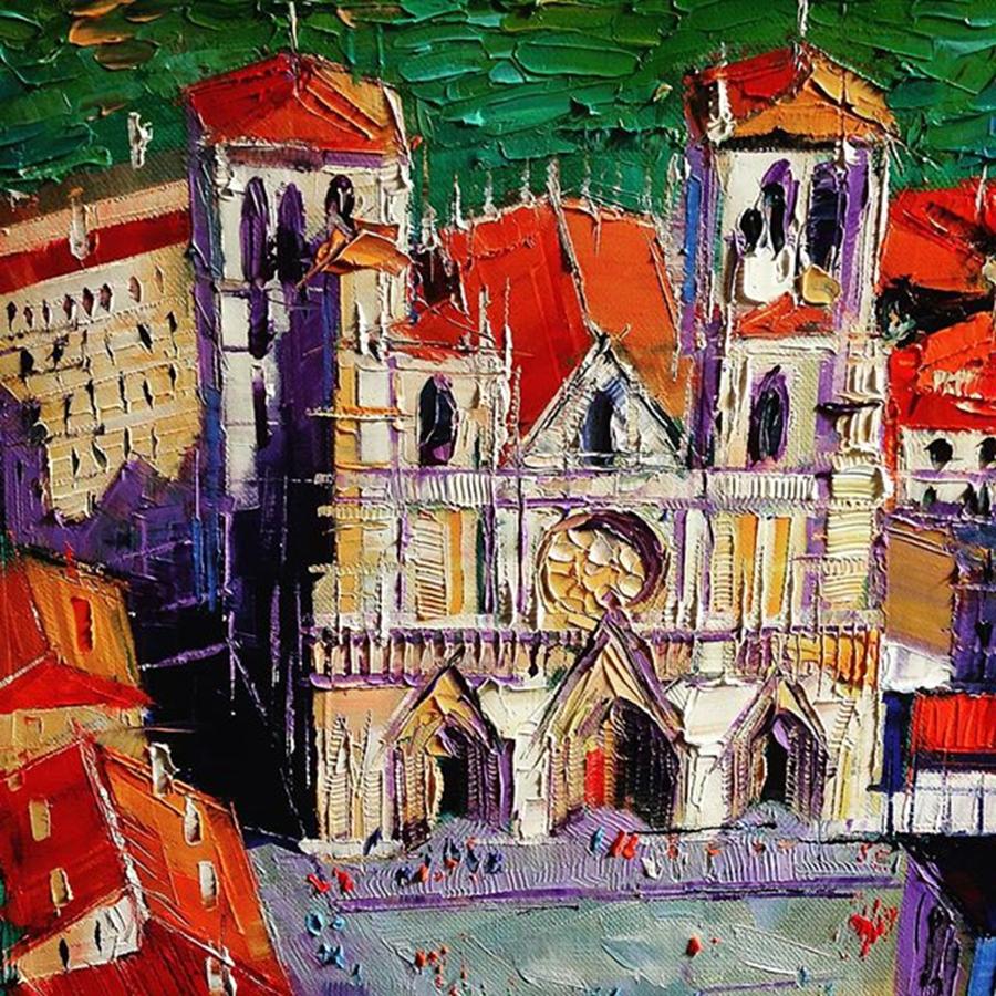 Lyon Photograph - Detail Shot Of #lyon Cathedral by Mona Edulesco