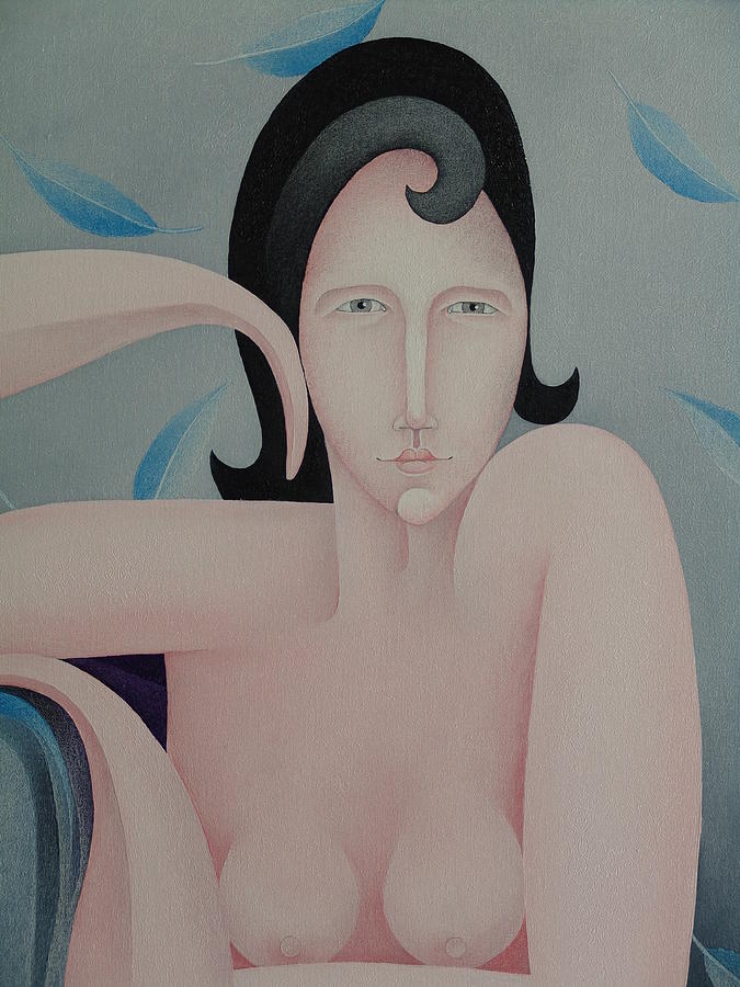 Sacha Circulism Painting - Detailed The Seated Pink Nude 2009 by S A C H A - Circulism Technique Sacha Circulism Painting - Detailed The Seated Pink Nude 2009 by S A C H A - Circulism Technique