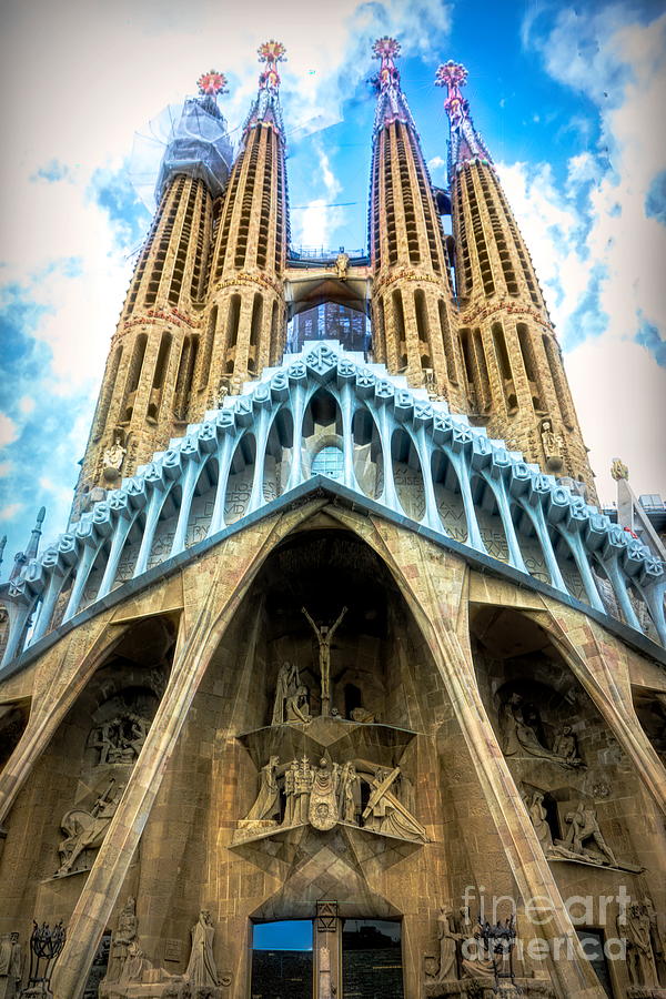 Details Gaudi La Sagrada Familia Catholic Church  Digital Art by Chuck Kuhn