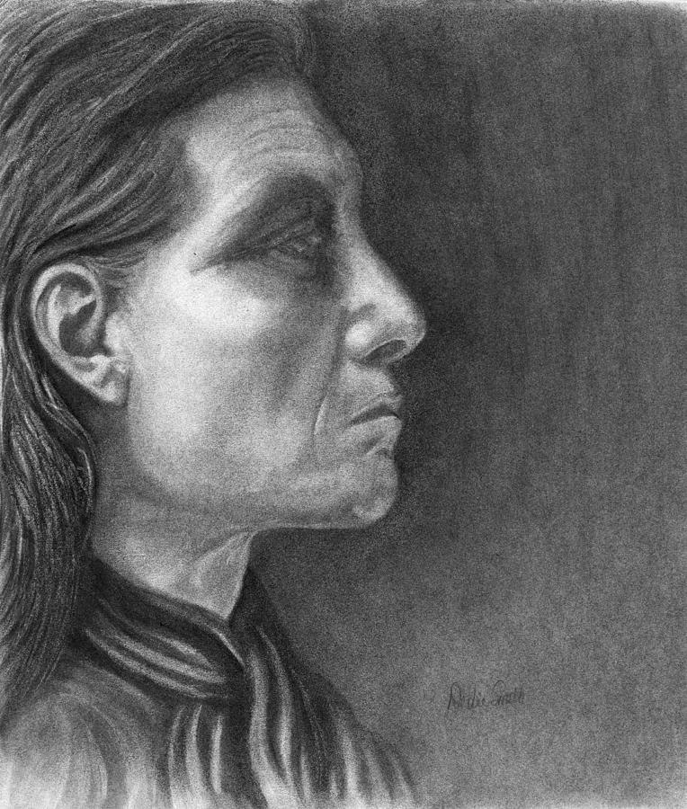 Edward S Curtis Drawing - Determination by Debbie Smith