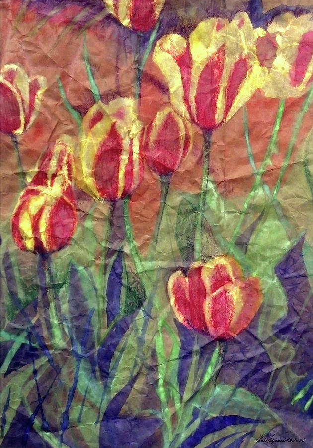 Tulip Mixed Media - Determined Tulips by Ceilon Aspensen