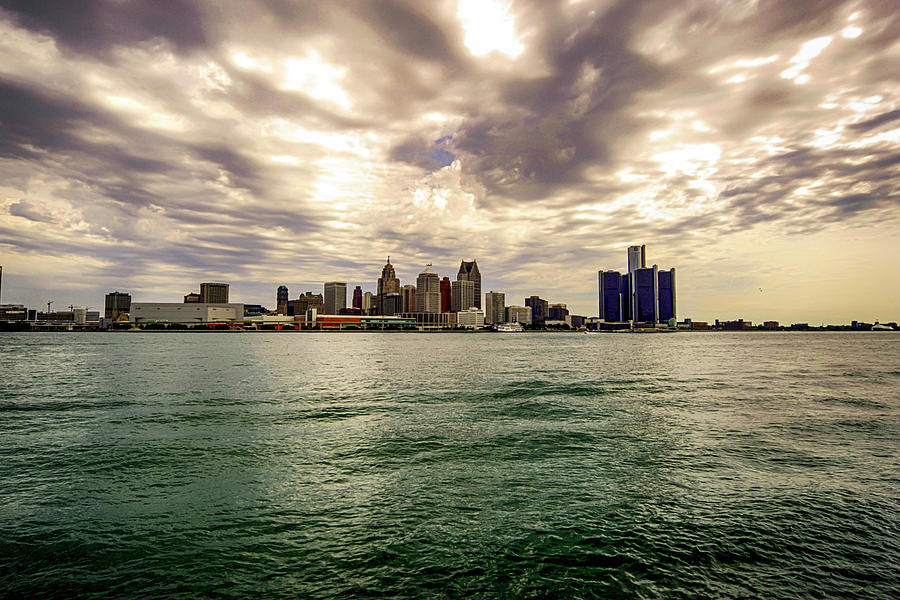 Detroit Photograph - Detroit city at sunset by Chris Smith