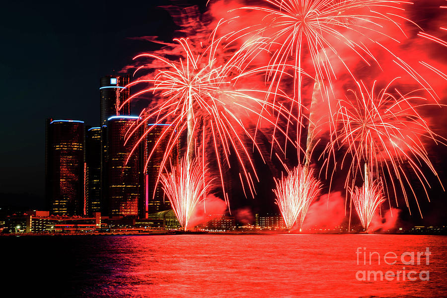 Detroit Fireworks Photograph by Grace Grogan