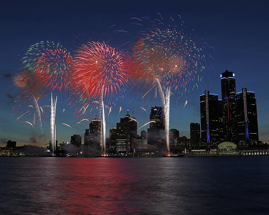 Detroit Fireworks Photograph by Mike Dickie Fine Art America