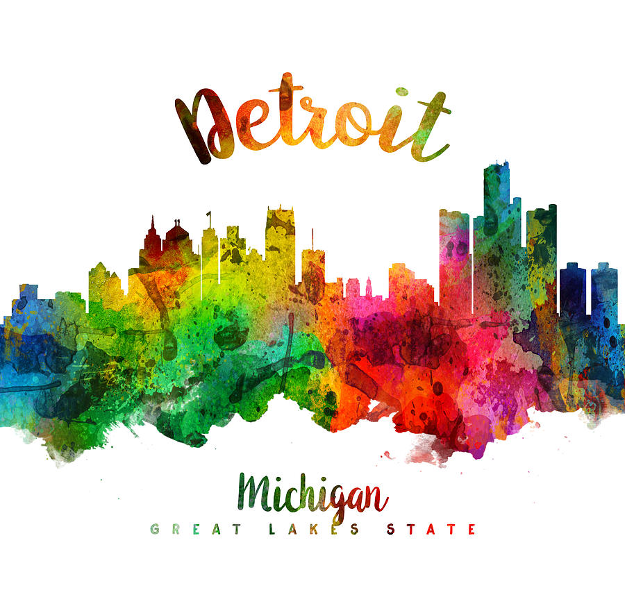 Detroit Painting - Detroit Michigan 24 by Aged Pixel