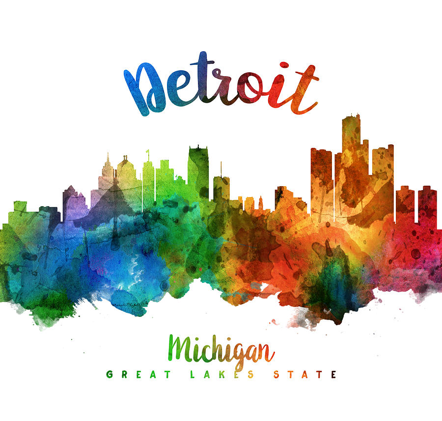 Detroit Painting - Detroit Michigan 25 by Aged Pixel