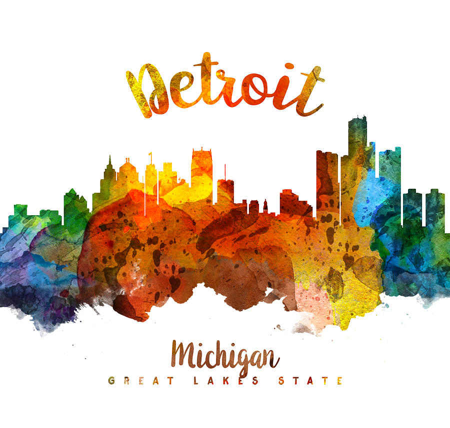 Detroit Painting - Detroit Michigan 26 by Aged Pixel