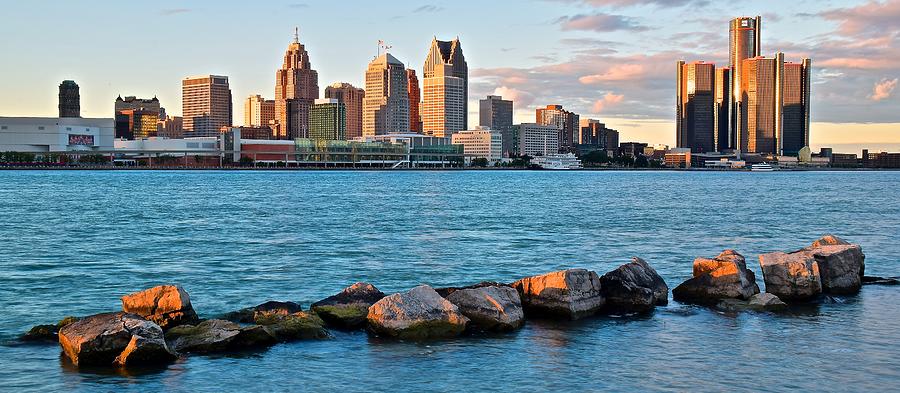 Detroit Panorama from Windsor Photograph by Frozen in Time Fine Art Photography