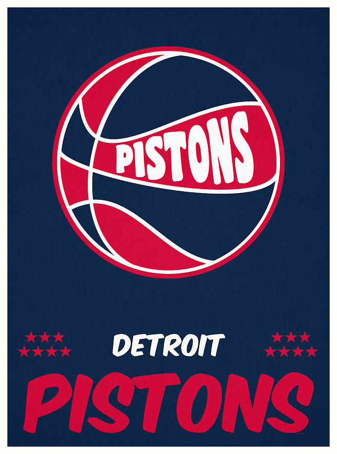 Detroit Pistons Vintage Basketball Art Mixed Media By Joe Hamilton ...